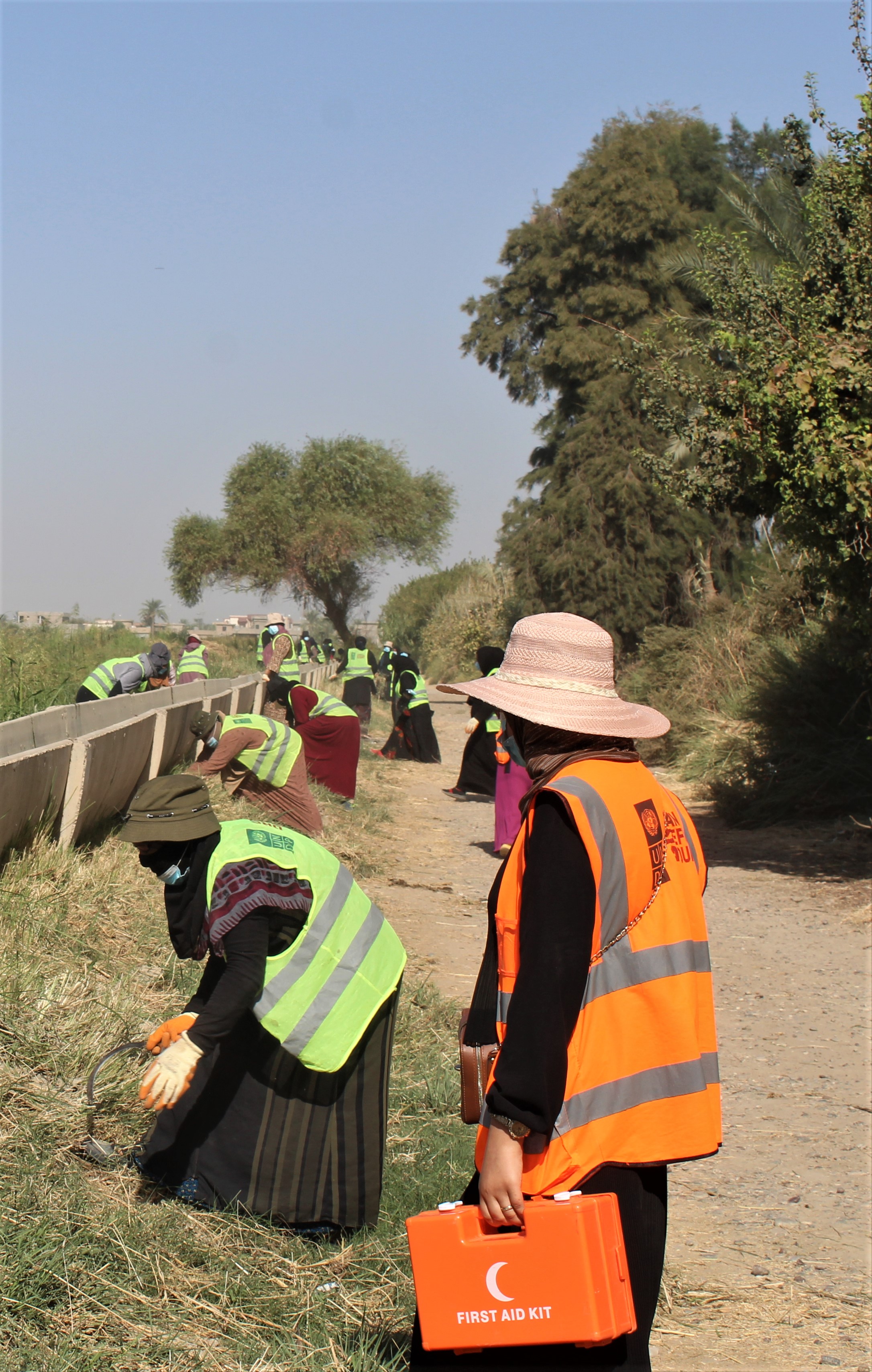 DRC has been engaging women in cash for work activities in Diyala Governorate which support them with short-term income as well as benefit the community, like the canal clearance pictured above. Sara, who participated in the project, says that one of the most valuable impacts of the activities has been the connection she has made with other women.
