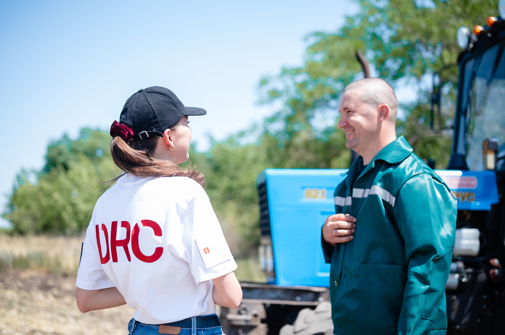 Vasyl is taking part in tractor operator vocational training. © DRC Ukraine, Marynivka, Mykolaiv region, July 2025, Svitlana Koval 