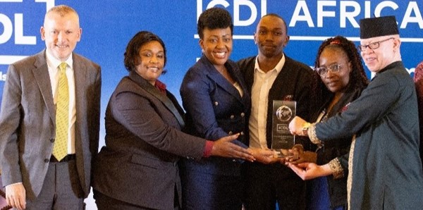 DRC-Kenya staff receive the ICDL Africa Best Project Award 2024 for advancing digital skills and fostering innovation, with a special focus on empowering refugees